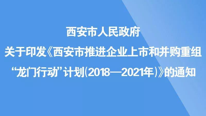 西安印发“龙门行动”计划(2018-2021年） 力争2021年上市企业达百家