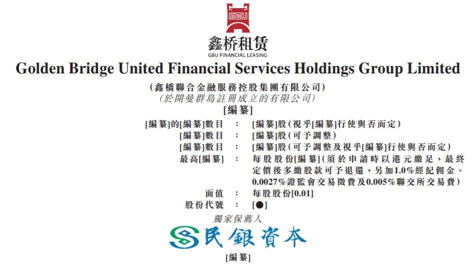 融資租賃.香港IPO : 鑫橋租賃，遞交招股書、擬香港主板上市
