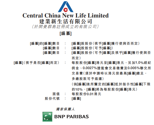 建業新生活，通過港交所聆訊，擬募資3億美元